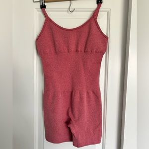 Form Fitting Work Out Romper - Size S - Salmon